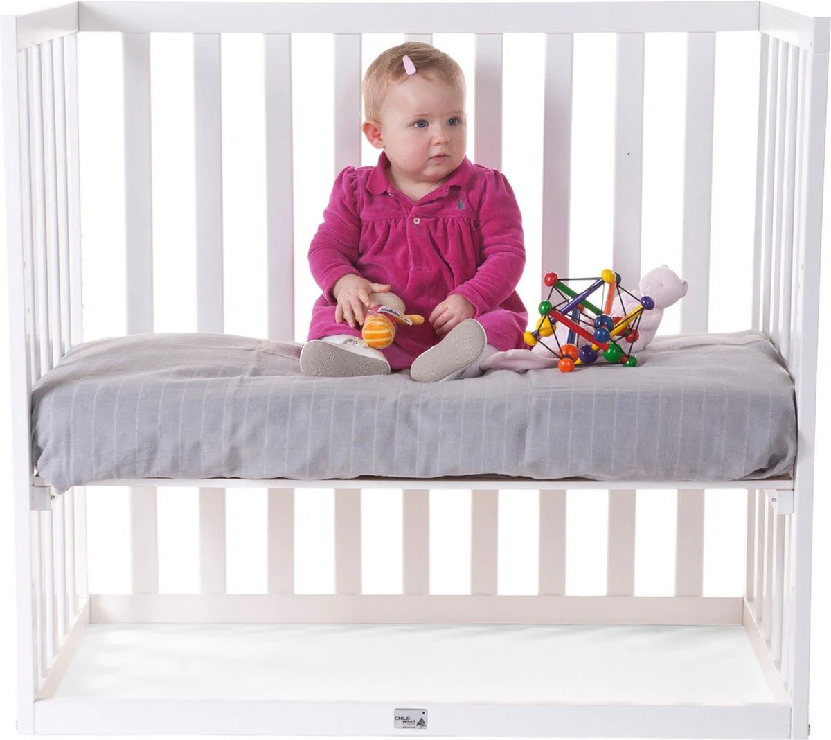 Childhome - Berceau de chevet + roulettes - 50x90 Cm - Bois - Blanc – Image 6