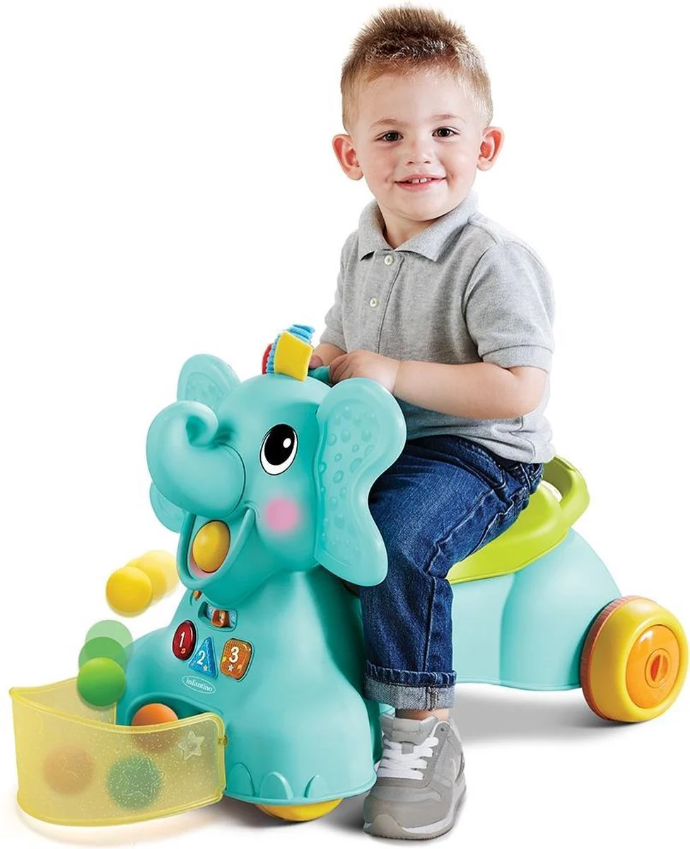 Infantino - Sensory Ollie 3-en-1 Poussette Eléphant