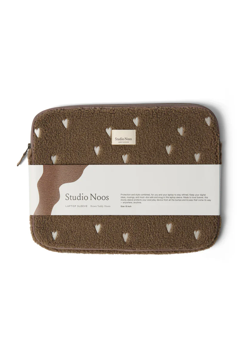 Studio Noos - Pochette pour ordinateur portable avec cœurs brodés - Pochette pour ordinateur portable - Teddy Hearts – Image 7