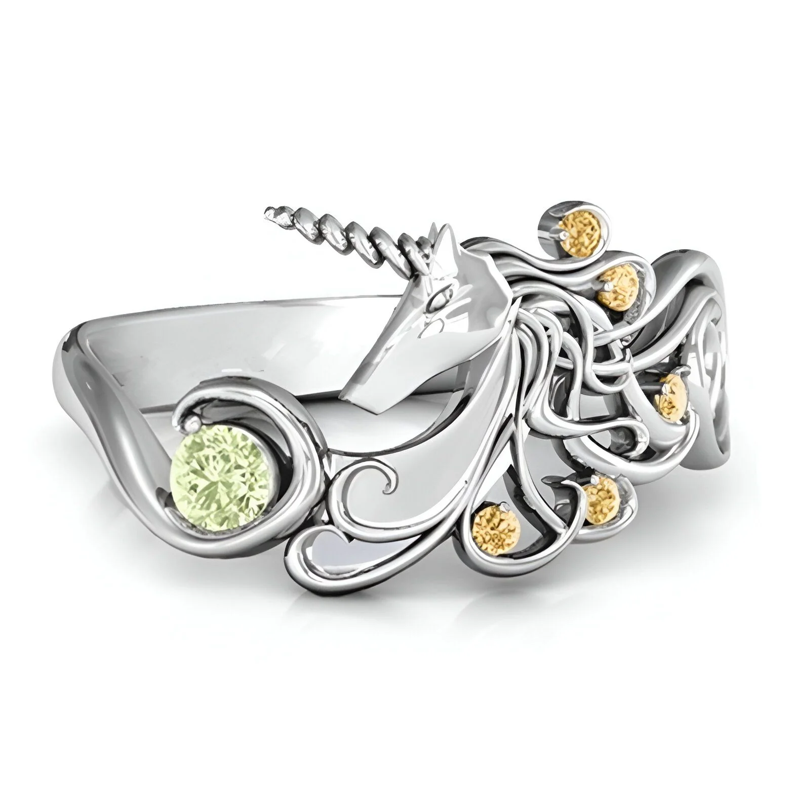 Bague Licorne Zirconium Jaune