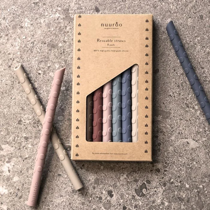 Nuuroo - 8 pailles en silicone Ada - Mélange de couleurs – Image 2