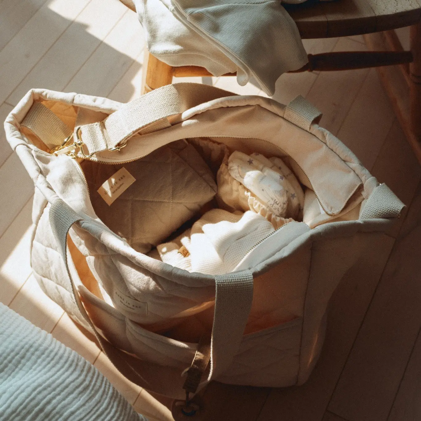 Sac à couche en coton biologique - Lilas – Image 2