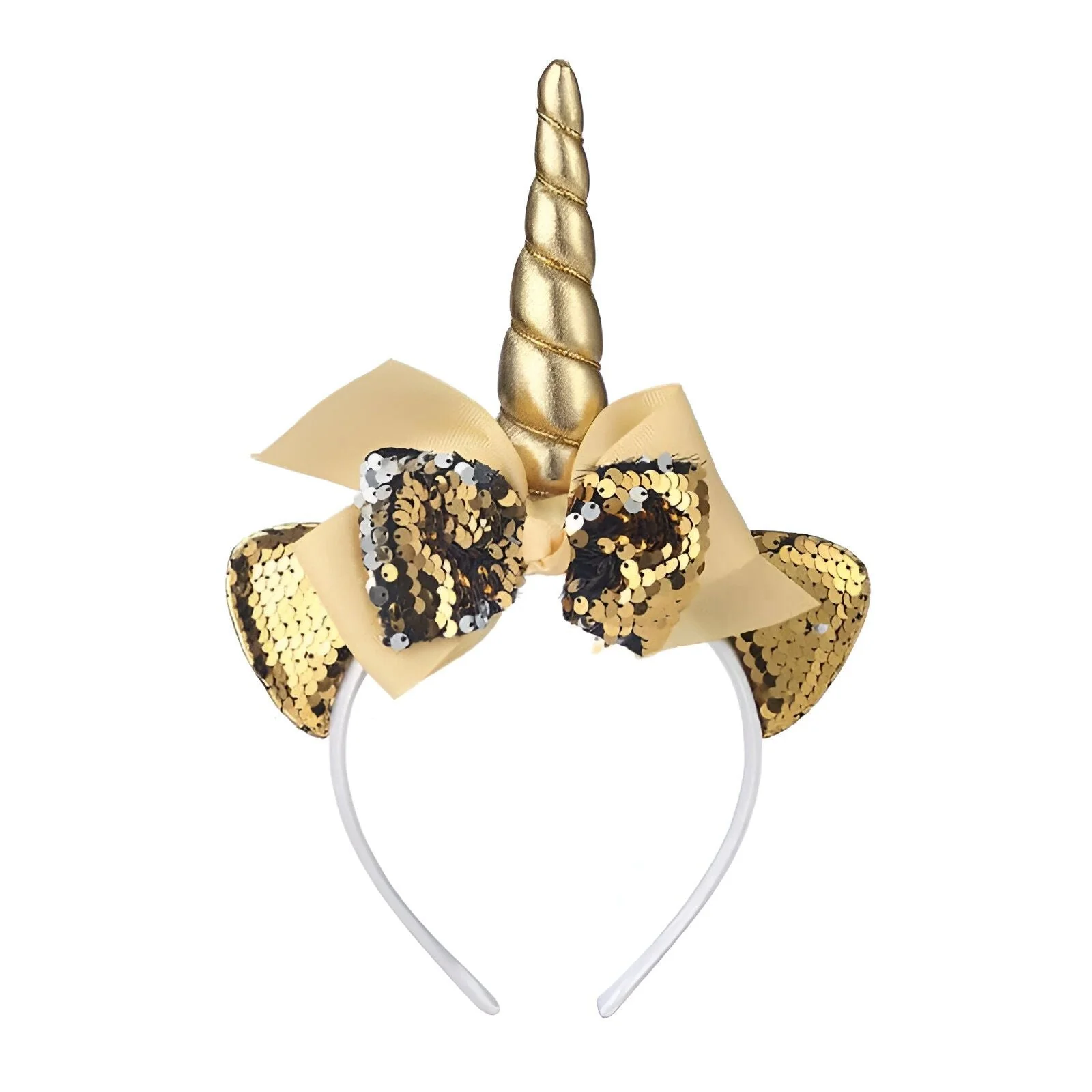 Serre-tête Licorne à fleurs dorées pour fête
