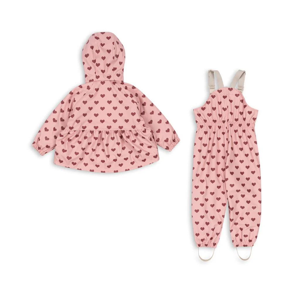 Konges Slojd - Combinaison de pluie - Girl Rainy Palme (2-pièces) - Amour Pink – Image 2